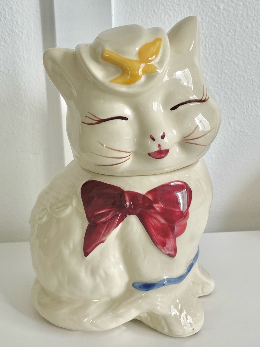 Vintage Shawnee Pottery Puss 'n Boots Cookie Jar Made in USA Kitty Cat